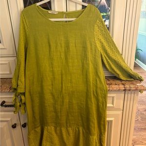 Francesca Bettina linen cotton eyelet lace dress made in Italy